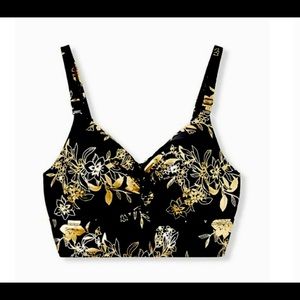 Torrid bikini/tankini top black & gold BNWT